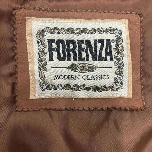 80s Vintage - Fringe Leather Jacket. Chestnut Brown. FORENZA. - Picture 3 of 7